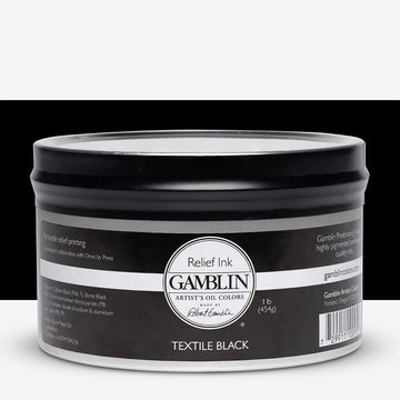 Gamblin Relief Ink 1lb Tin - Textile Black
