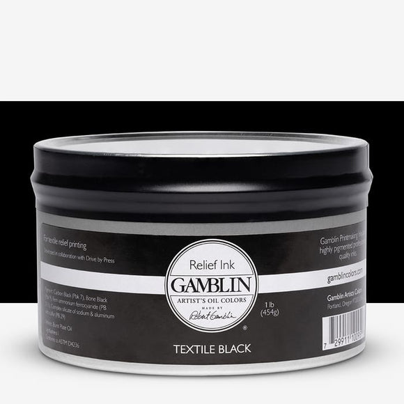 Gamblin Relief Ink 1lb Tin - Textile Black