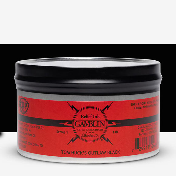 Gamblin Relief Ink 1lb Tin - Tom Huck's Outlaw Black
