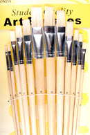 Student Bristle 12pcs Sets - Round & Flat-1