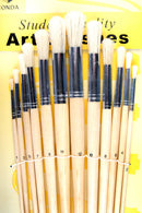 Student Bristle 12pcs Sets - Round & Flat-2