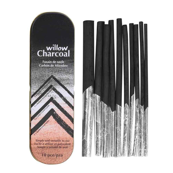 Mont Marte Willow Charcoal Sticks - 10pcs Assorted